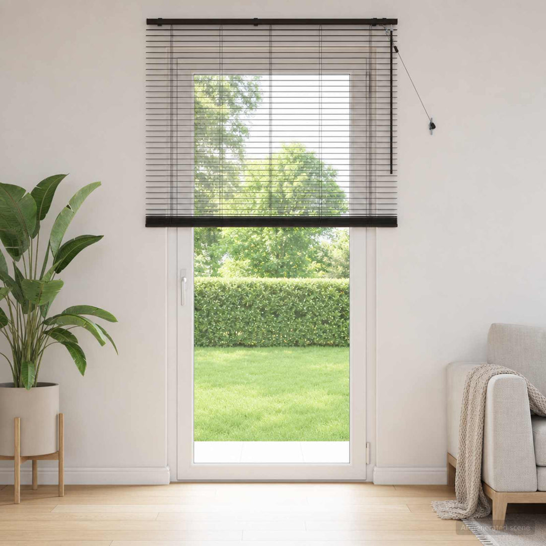 vidaXL Persiana veneciana Marrón Oscuro 145 x 250 cm 35 mm