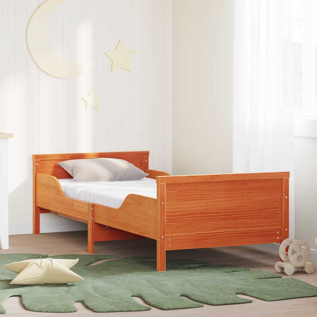 vidaXL Marco de cama con colchón extensible Marrón 80 x 200 cm