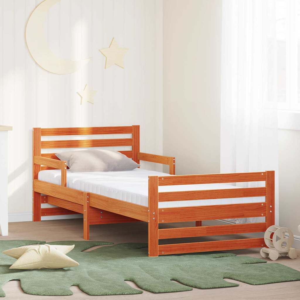 vidaXL Marco de cama con colchón extensible Marrón 80 x 200 cm