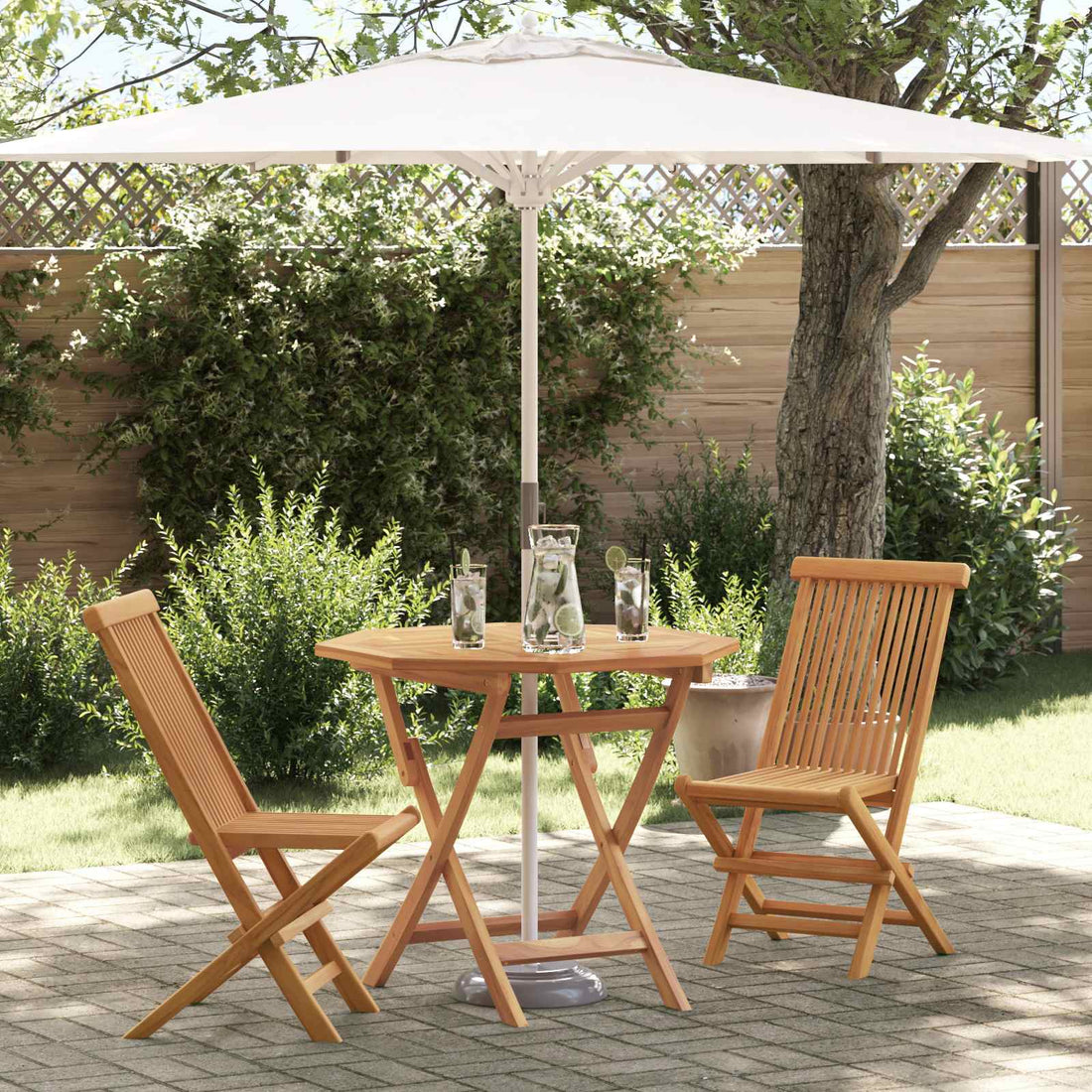 vidaXL Conjunto de Comedor de Jardín 3 uds. Marrón