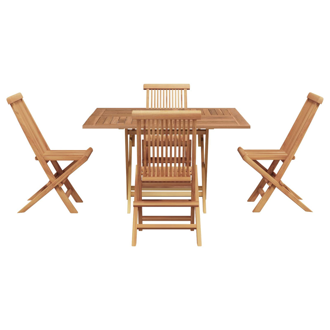 vidaXL Conjunto de Comedor de Jardín Marrón Madera de teca maciza