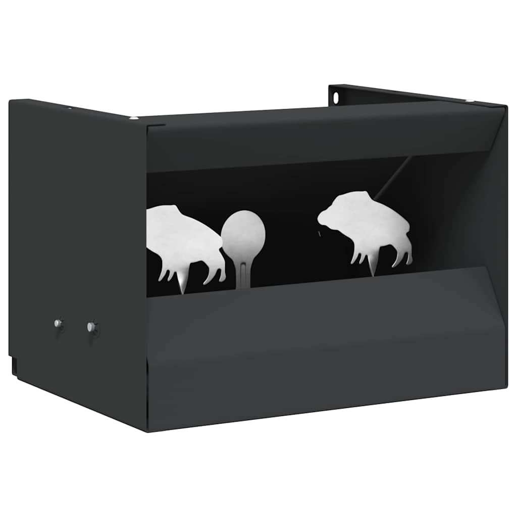vidaXL Caja de Trampa para Balas Negro 29 x 22 x 20 cm Acero