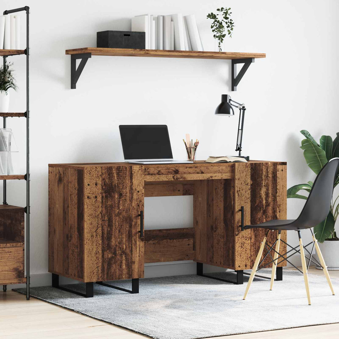 vidaXL Escritorio Madera vieja Madera de ingeniería 140 x 50 x 75 cm