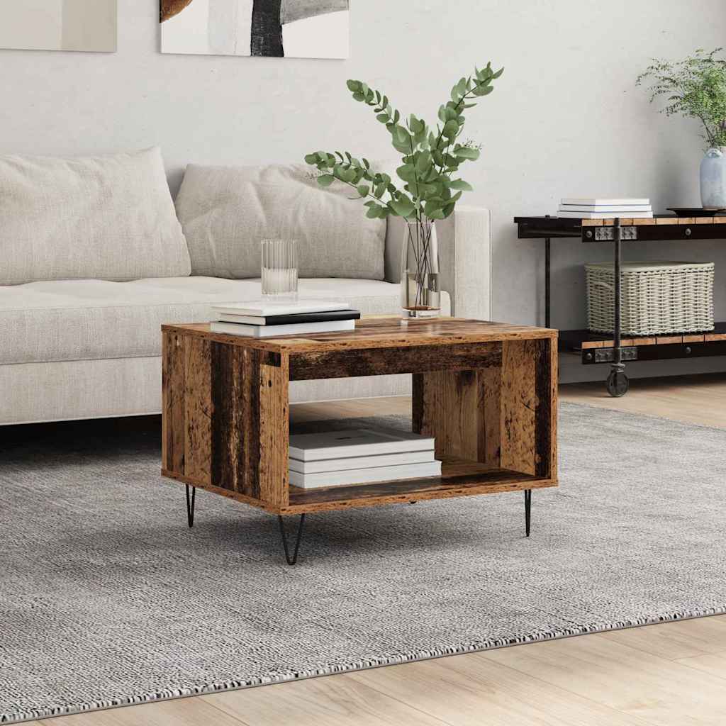 vidaXL Mesa de Café Madera vieja 60 x 50 x 40 cm Madera de ingeniería