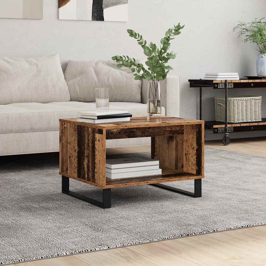 vidaXL Mesa de Café Madera vieja 60 x 50 x 40 cm Madera de ingeniería