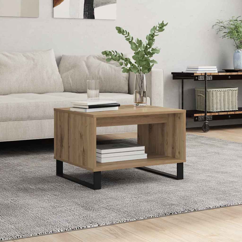 vidaXL Mesa de Café Roble artisan 60 x 50 x 40 cm Madera de ingeniería