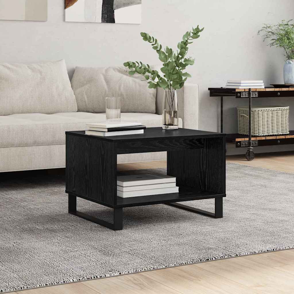 vidaXL Mesa de Café Roble negro 60 x 50 x 40 cm Madera de ingeniería