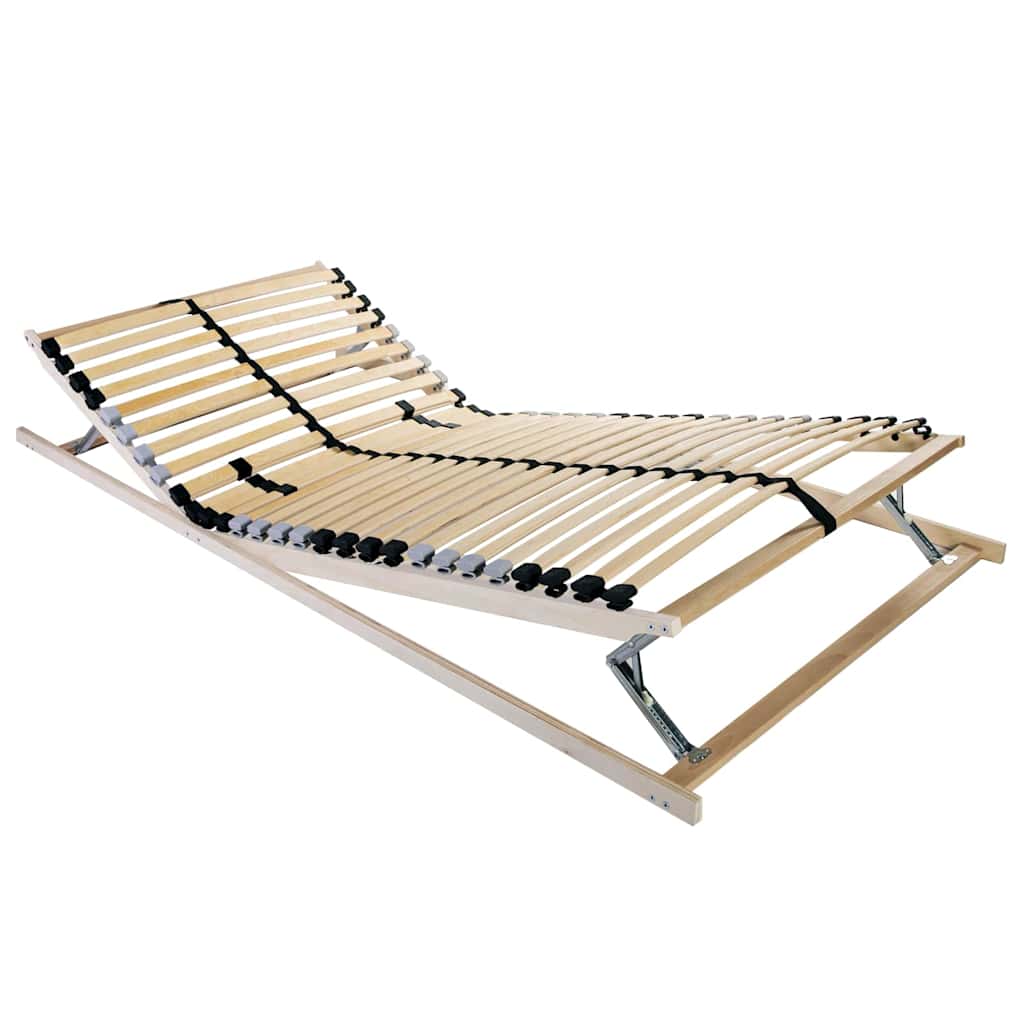 vidaXL Somier de lamas Manual Marrón 70 x 190 cm Madera de Haya Sólida