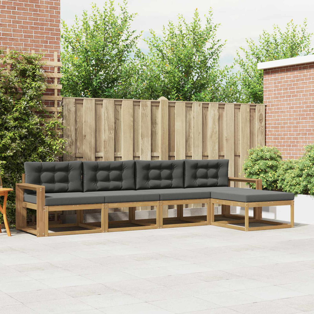 vidaXL Conjunto de sofás de exterior 4 uds. Blanco y Antracita