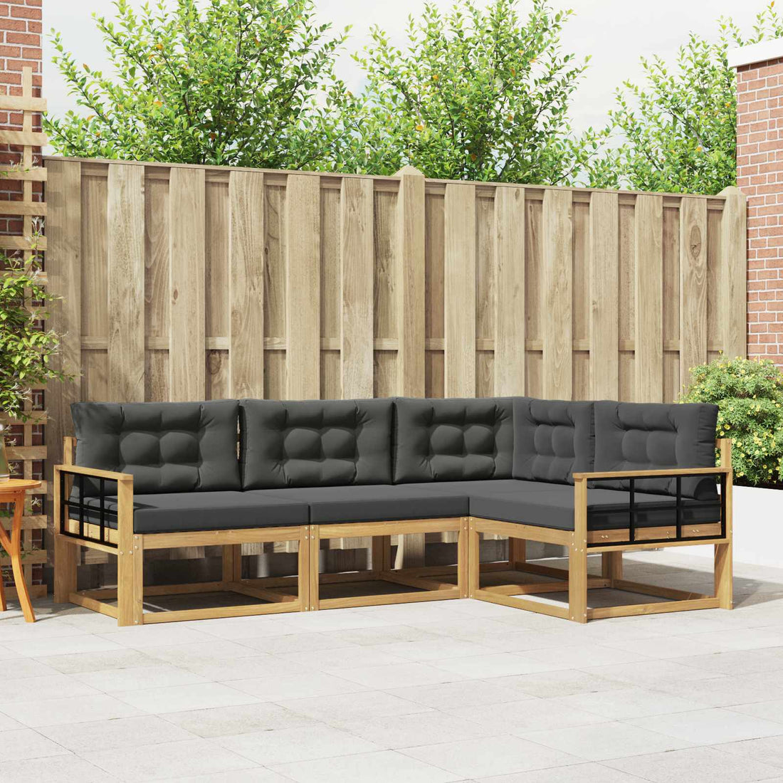 vidaXL Conjunto de sofás de exterior 3 uds. Blanco y Antracita
