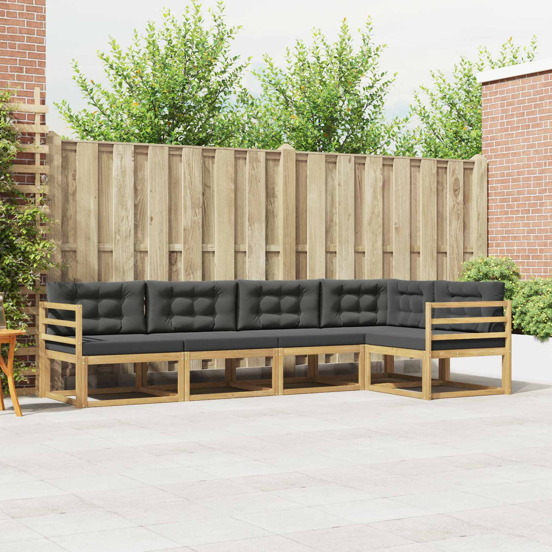 vidaXL Conjunto de sofás de exterior 4 uds. Blanco y Antracita