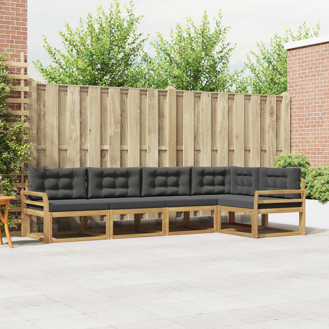 vidaXL Conjunto de sofás de exterior 4 uds. Blanco y Antracita