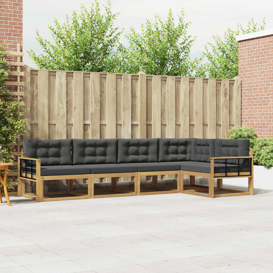 vidaXL Conjunto de sofás de exterior 4 uds. Blanco y Antracita