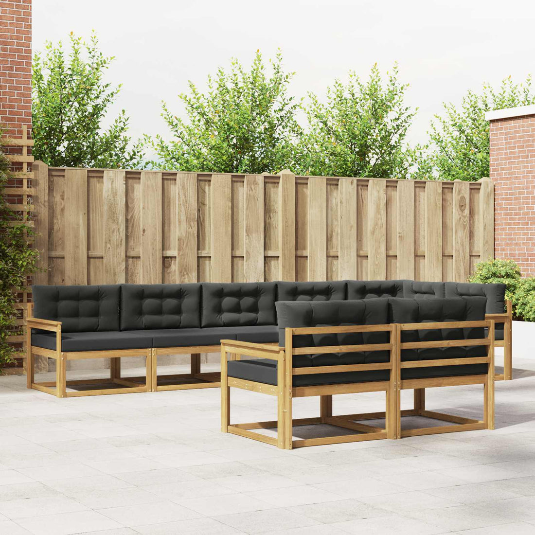 vidaXL Conjunto de sofás de exterior 6 uds. Blanco y Antracita