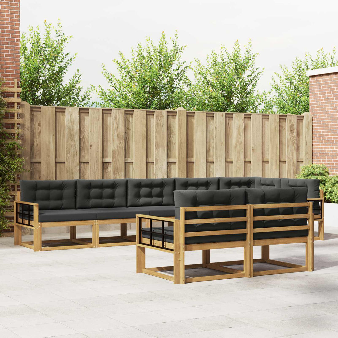 vidaXL Conjunto de sofás de exterior 6 uds. Blanco y Antracita