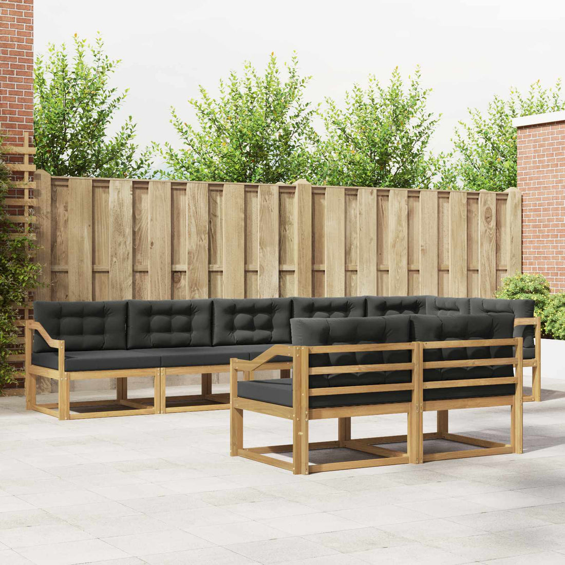 vidaXL Conjunto de sofás de exterior 6 uds. Blanco y Antracita