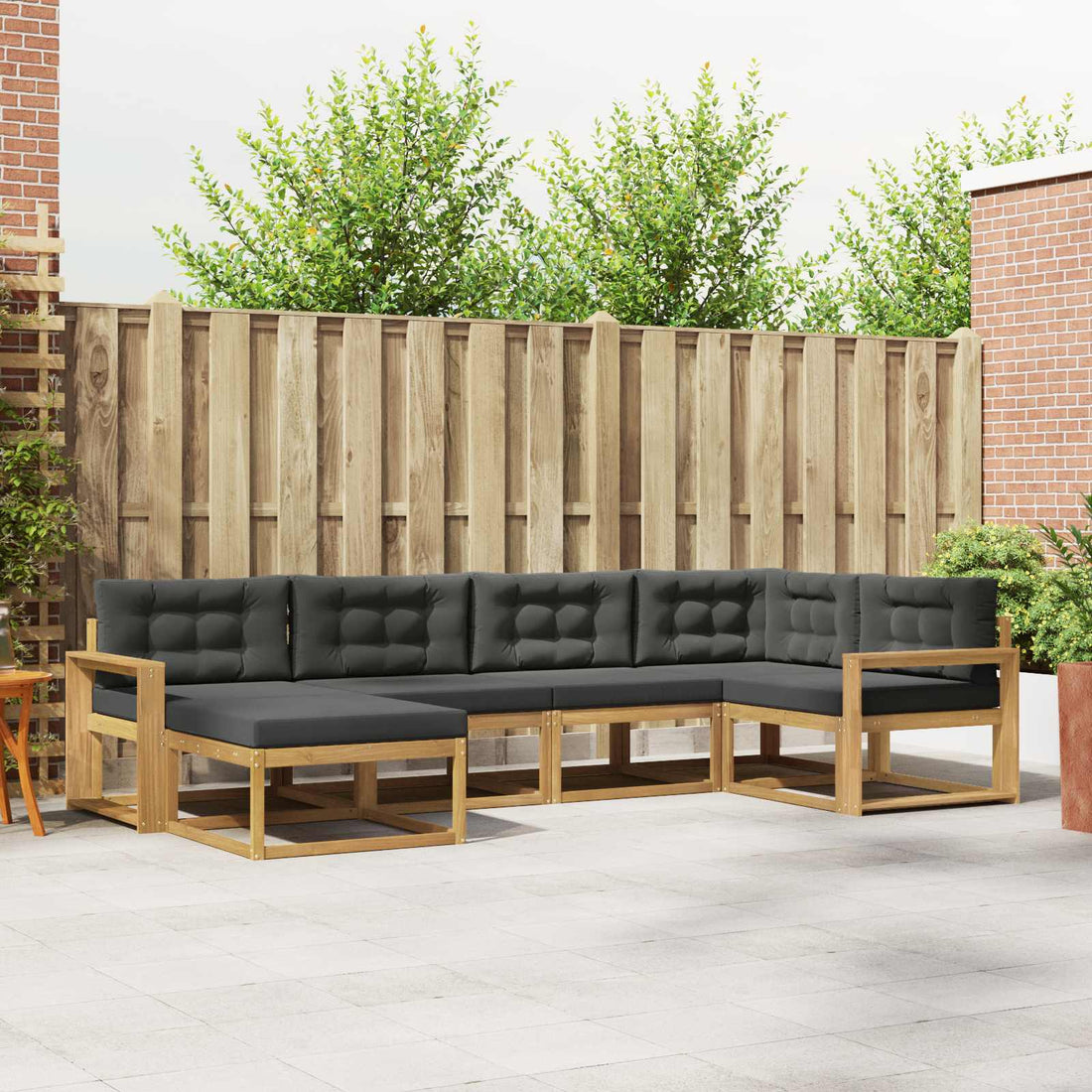 vidaXL Conjunto de sofás de exterior 5 uds. Blanco y Antracita