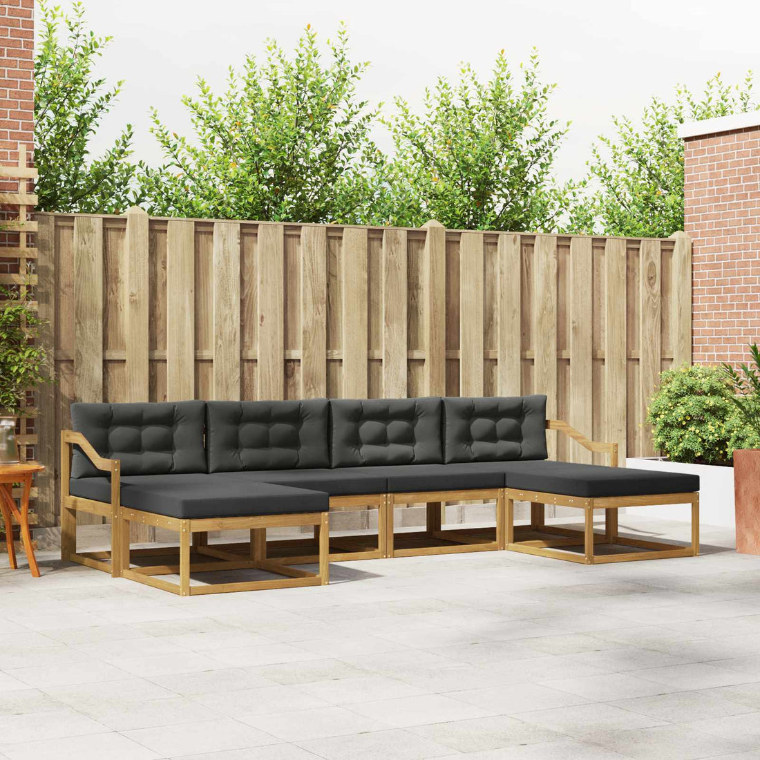 vidaXL Conjunto de sofás de exterior 6 uds. Blanco y Antracita