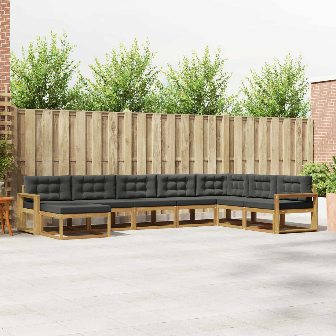 vidaXL Conjunto de sofás de exterior 8 uds. Blanco y Antracita