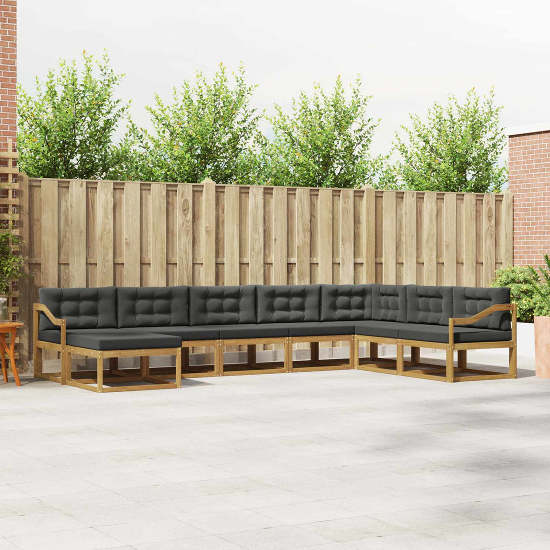 vidaXL Conjunto de sofás de exterior 8 uds. Blanco y Antracita