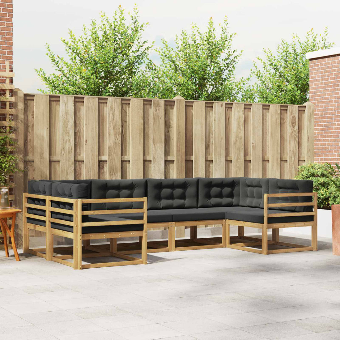 vidaXL Conjunto de sofás de exterior 6 uds. Blanco y Antracita