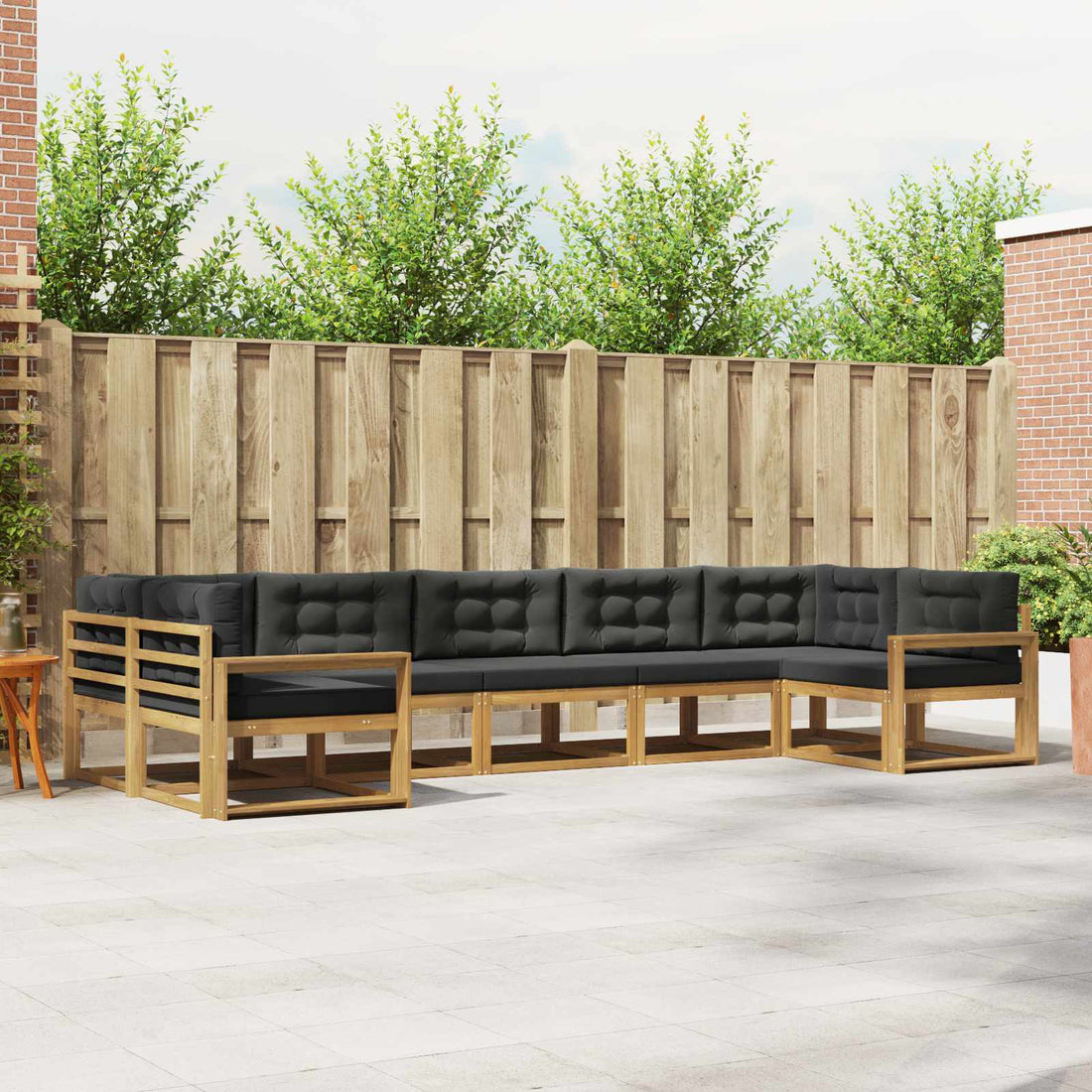 vidaXL Conjunto de sofás de exterior 7 uds. Blanco y Antracita