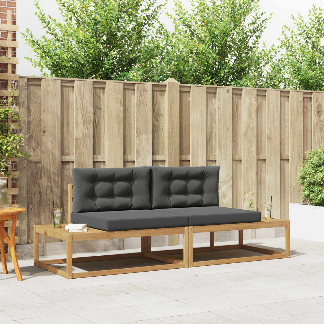 vidaXL Conjunto de sofás de exterior Poliéster Blanco
