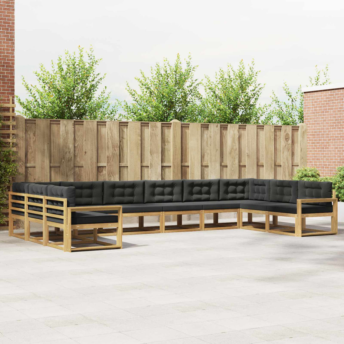 vidaXL Conjunto de sofás de exterior 10 uds. Blanco y Antracita