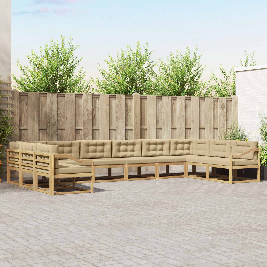 vidaXL Conjunto de sofás de exterior 10 uds. y Beige