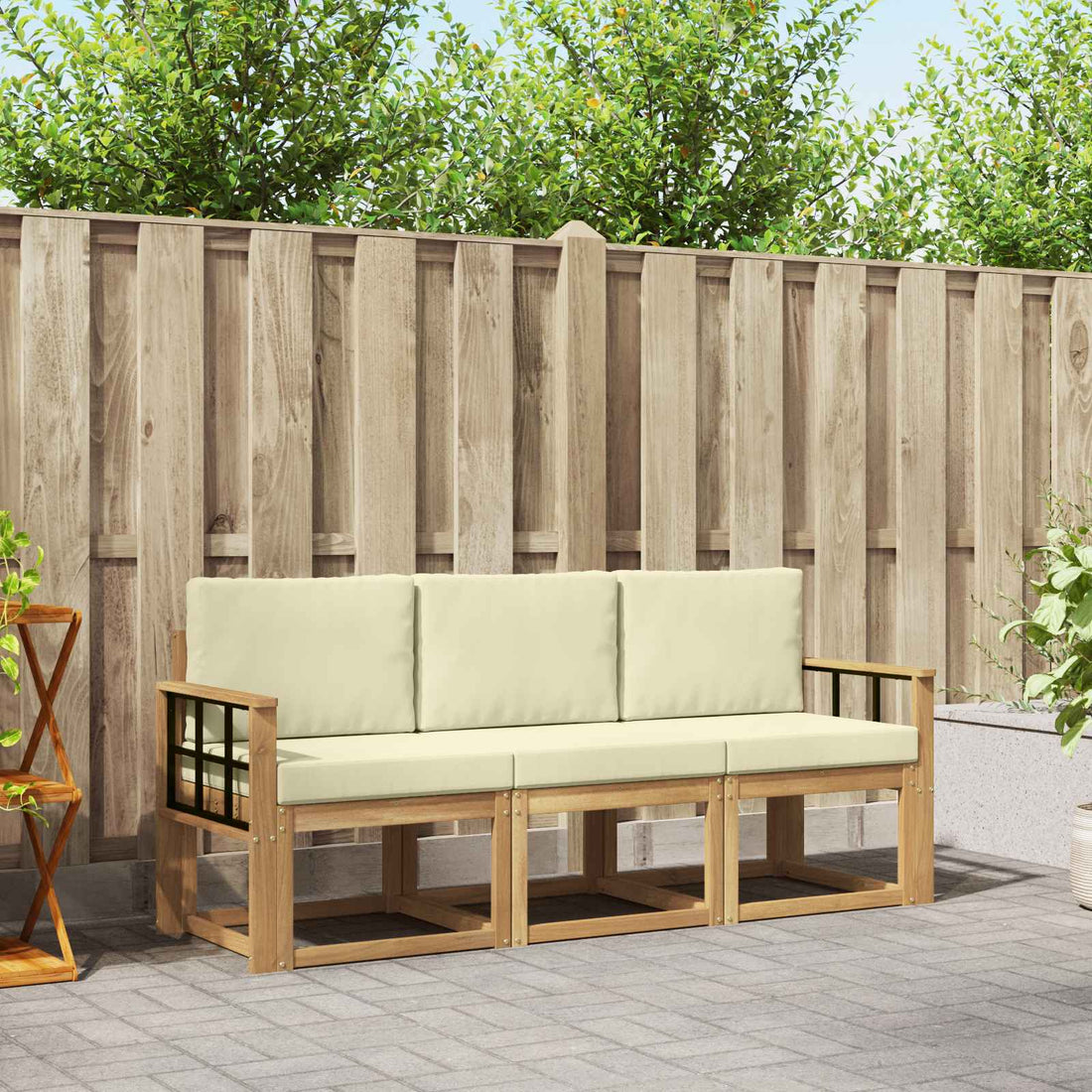vidaXL Conjunto de sofás de exterior 3 uds.