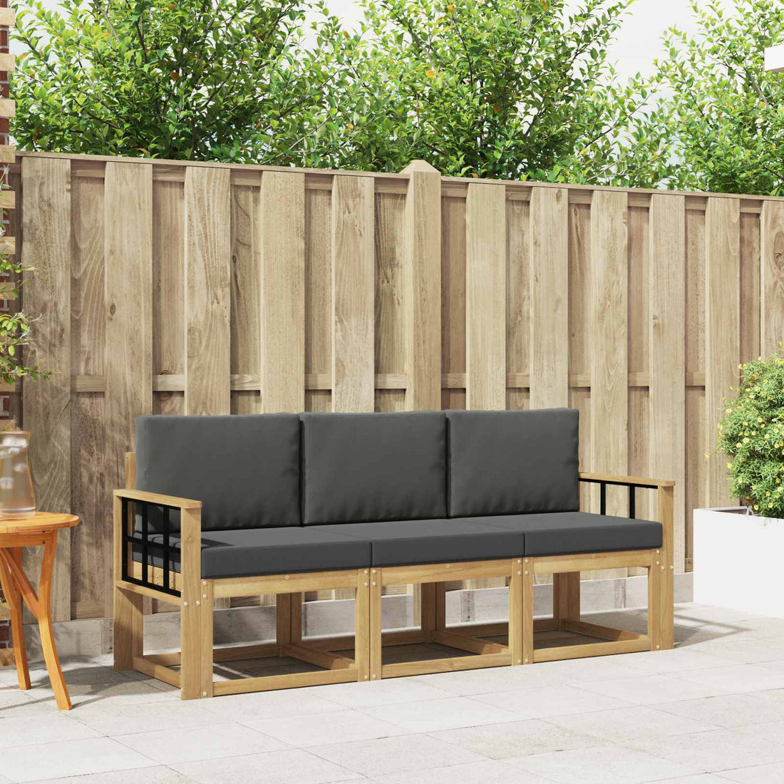 vidaXL Conjunto de sofás de exterior 3 uds.