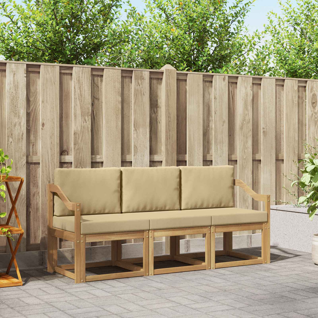 vidaXL Conjunto de sofás de exterior 3 uds.