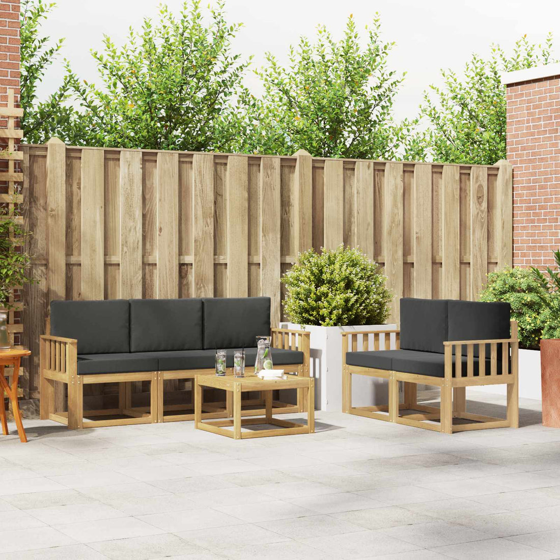 vidaXL Conjunto de sofás de exterior 6 uds.