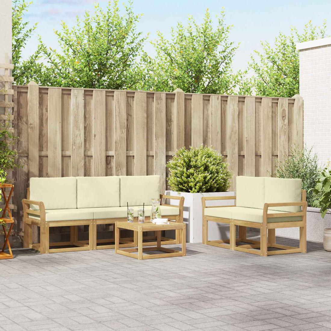 vidaXL Conjunto de sofás de exterior 6 uds.