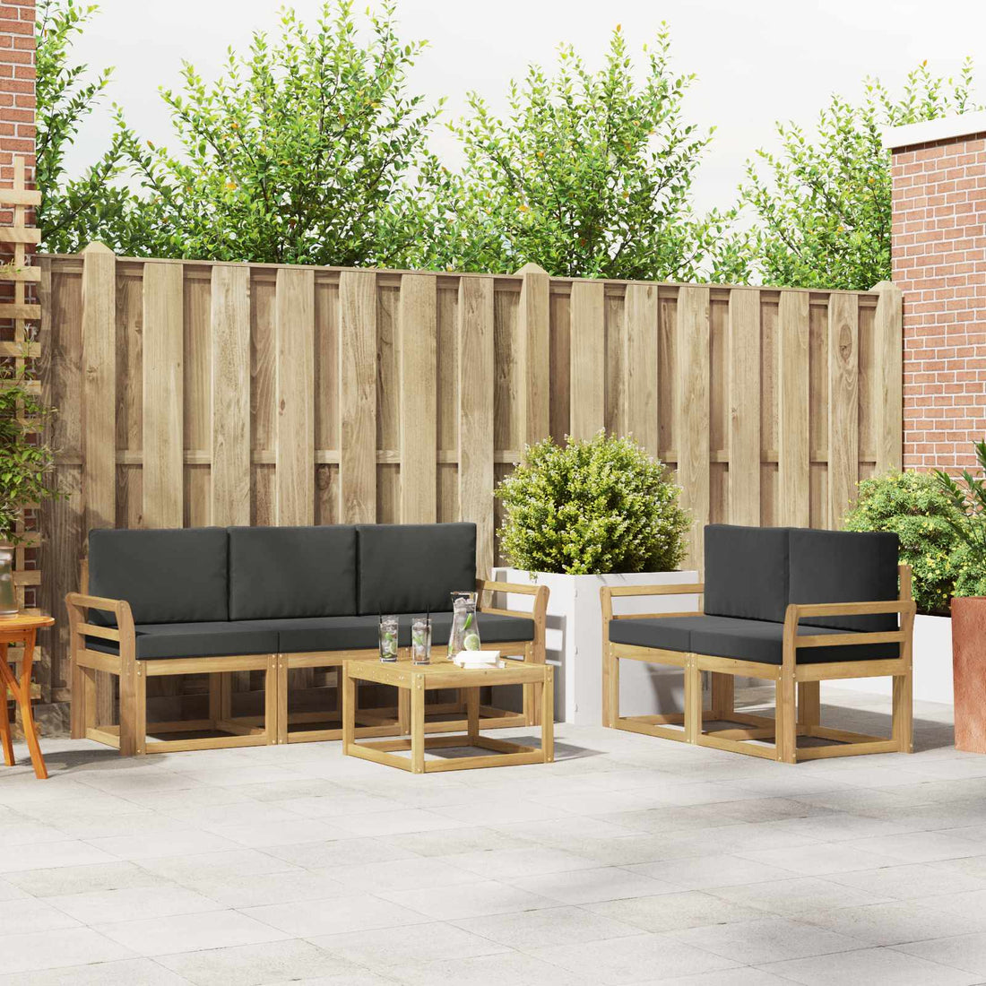 vidaXL Conjunto de sofás de exterior 6 uds.