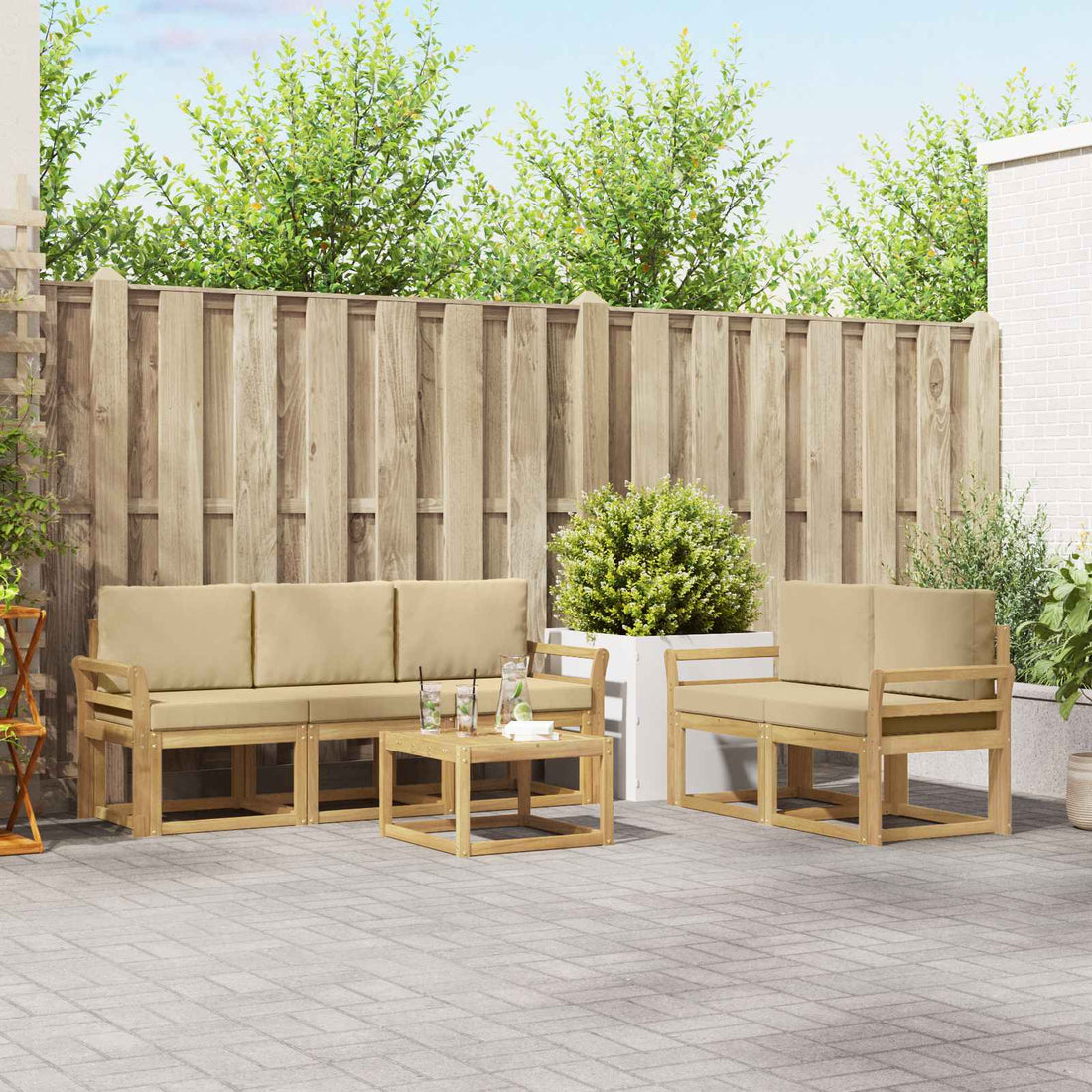 vidaXL Conjunto de sofás de exterior 6 uds.