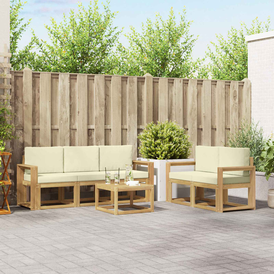vidaXL Conjunto de sofás de exterior 6 uds.