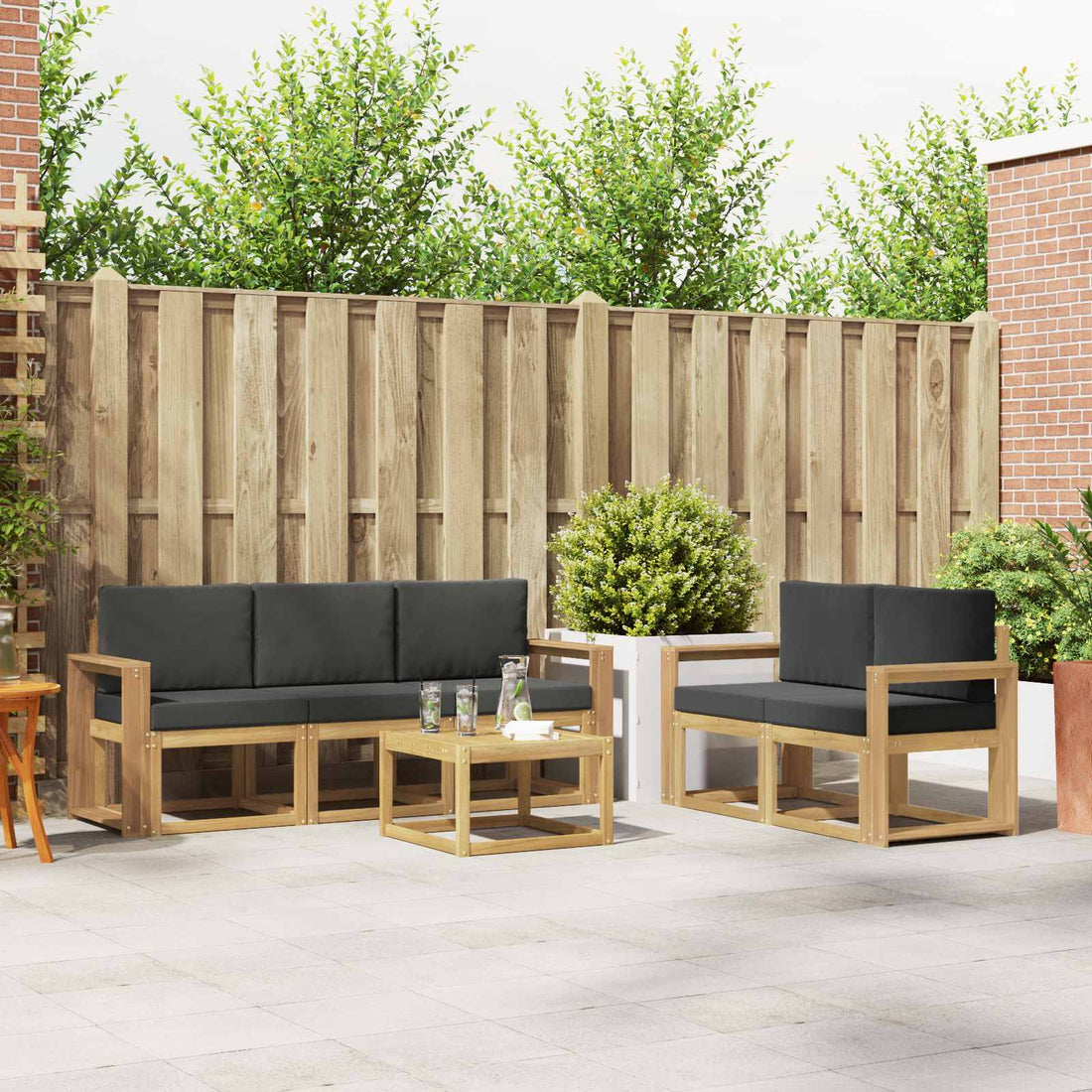 vidaXL Conjunto de sofás de exterior 6 uds.