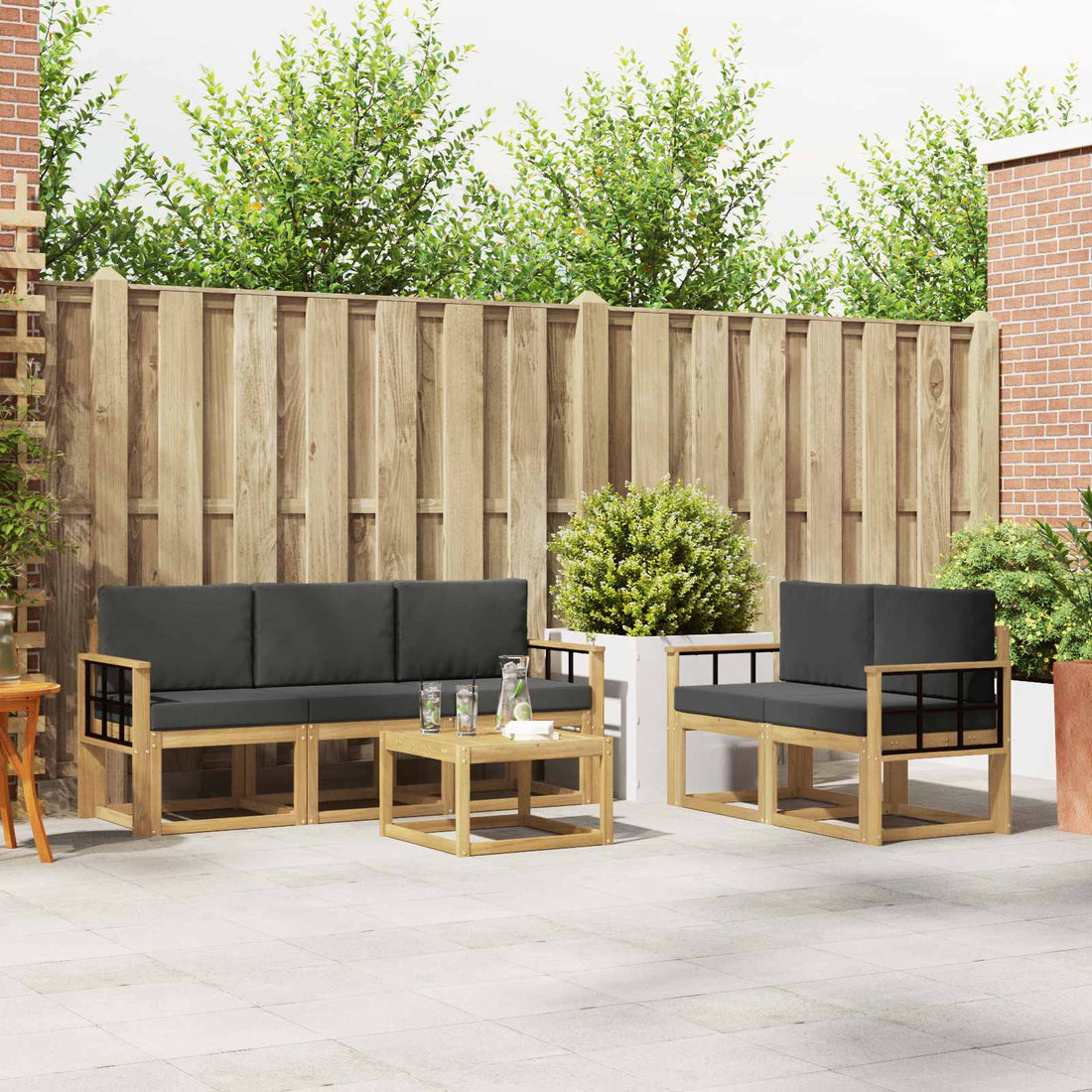 vidaXL Conjunto de sofás de exterior 6 uds.