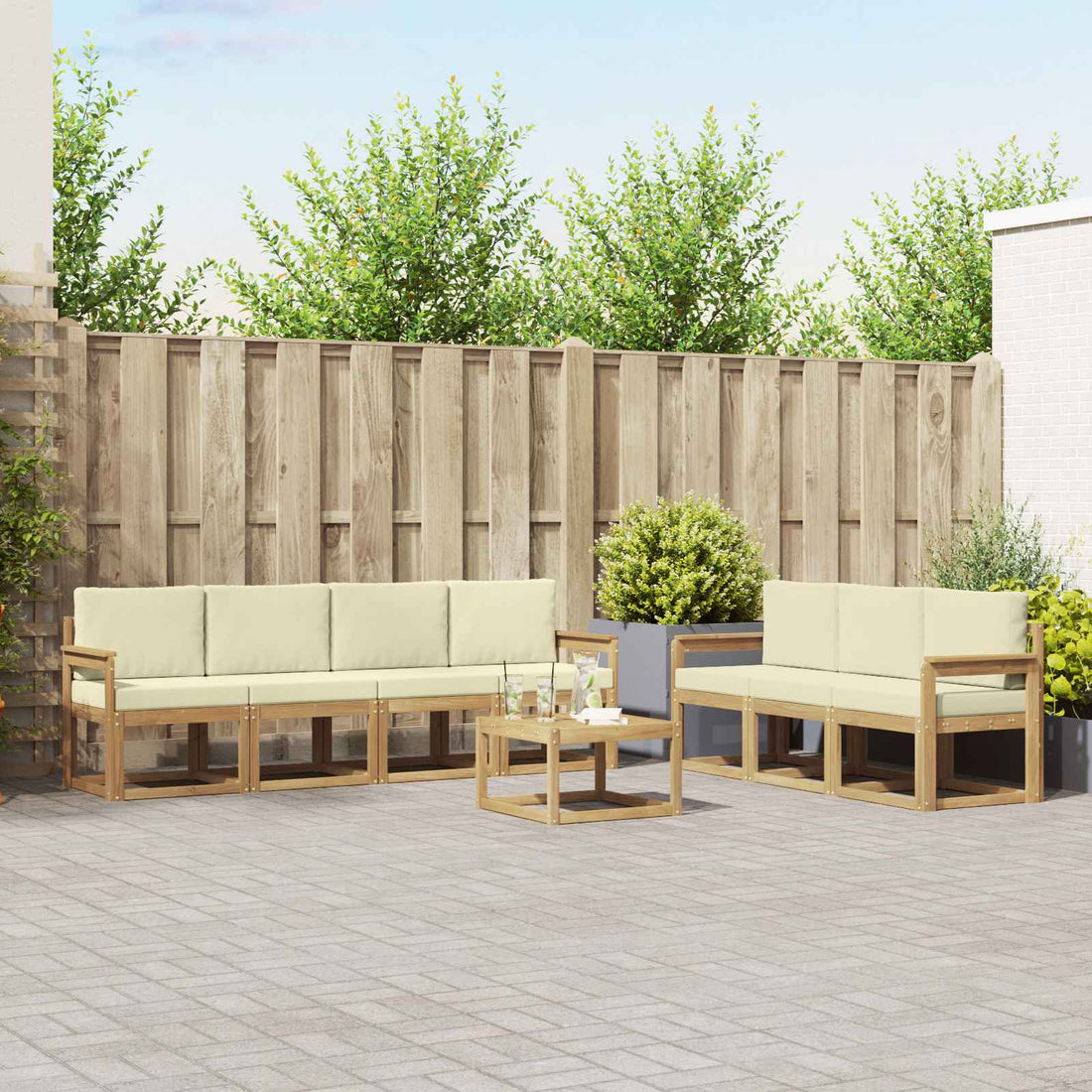 vidaXL Conjunto de sofás de exterior 7 uds.