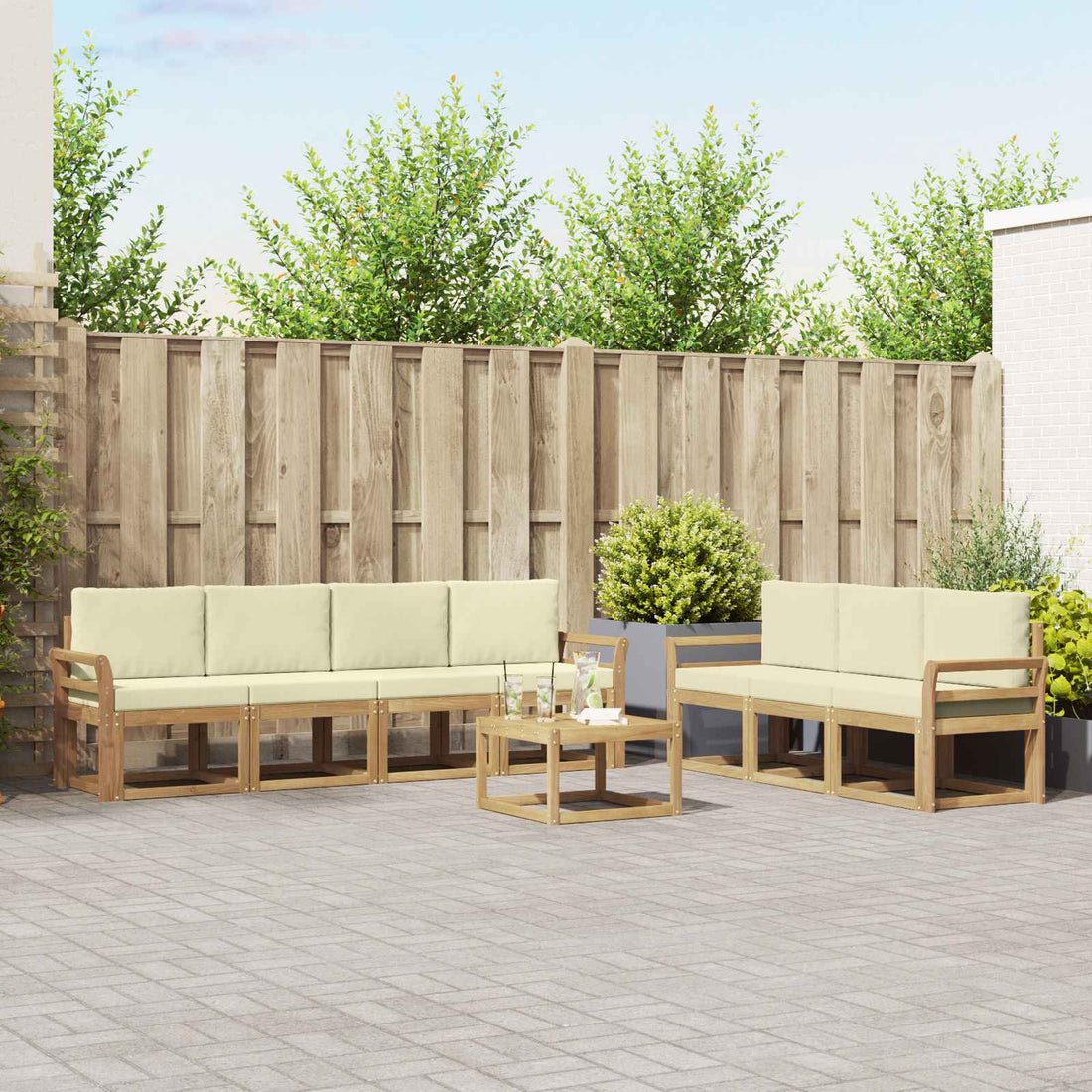 vidaXL Conjunto de sofás de exterior 7 uds.