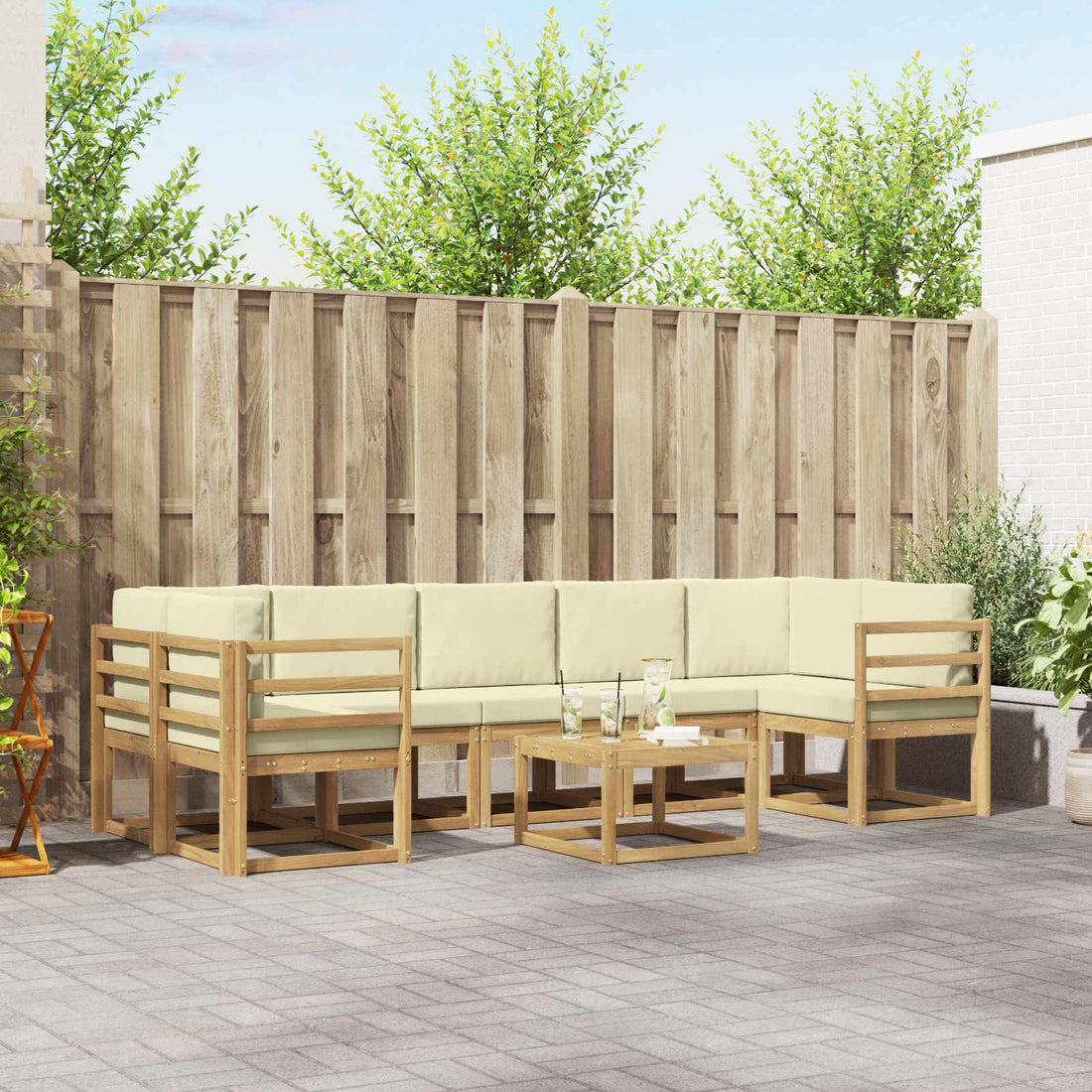 vidaXL Conjunto de sofás de exterior 6 uds.