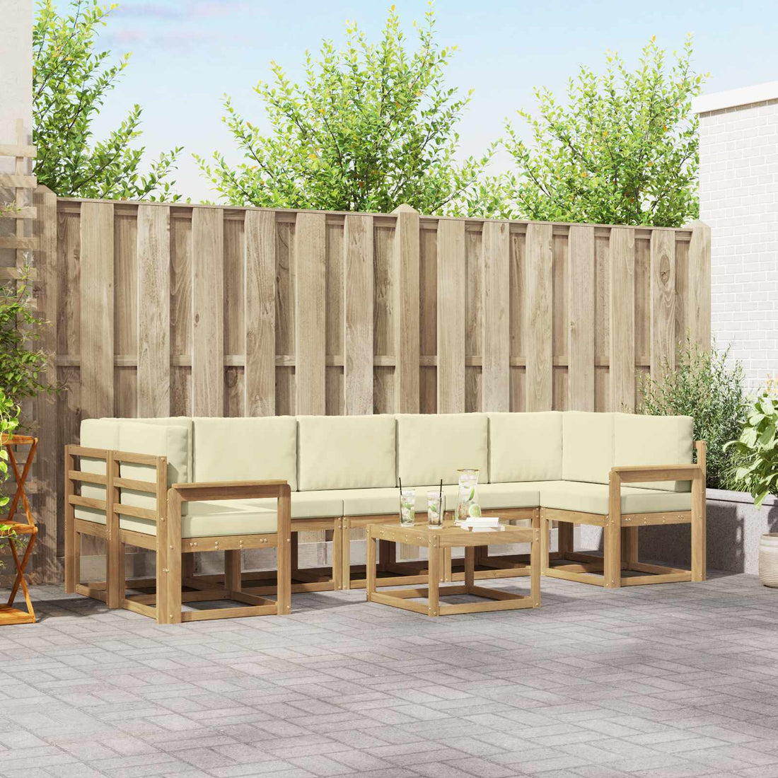 vidaXL Conjunto de sofás de exterior 6 uds.