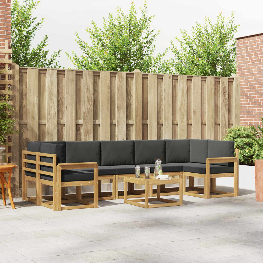vidaXL Conjunto de sofás de exterior 6 uds.