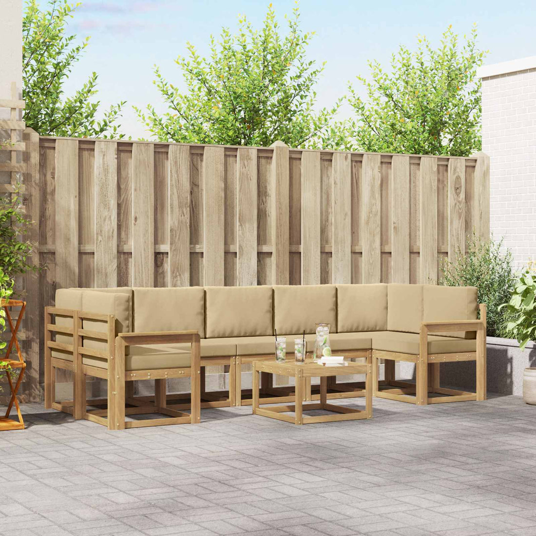 vidaXL Conjunto de sofás de exterior 6 uds.