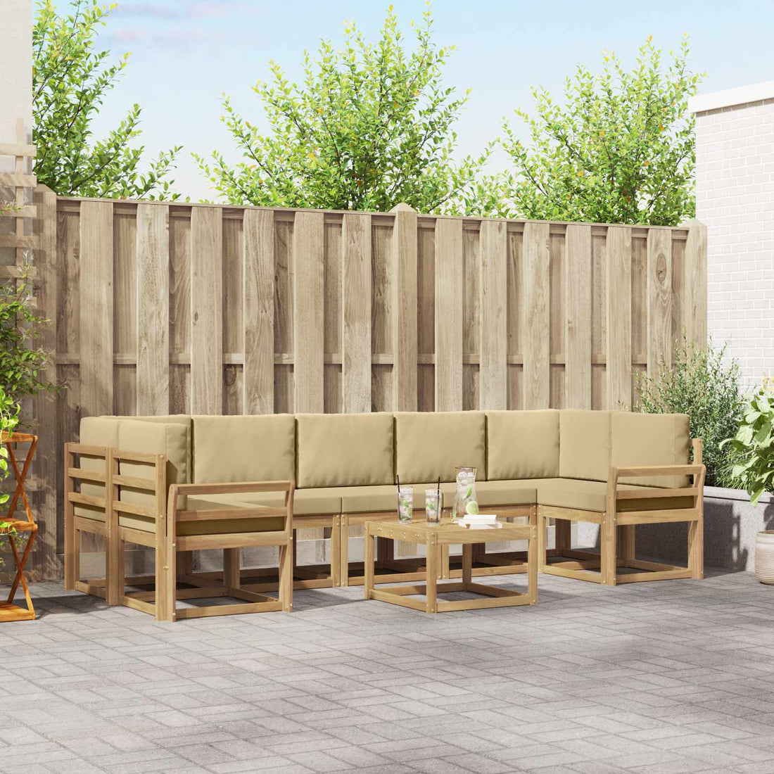 vidaXL Conjunto de sofás de exterior 6 uds.