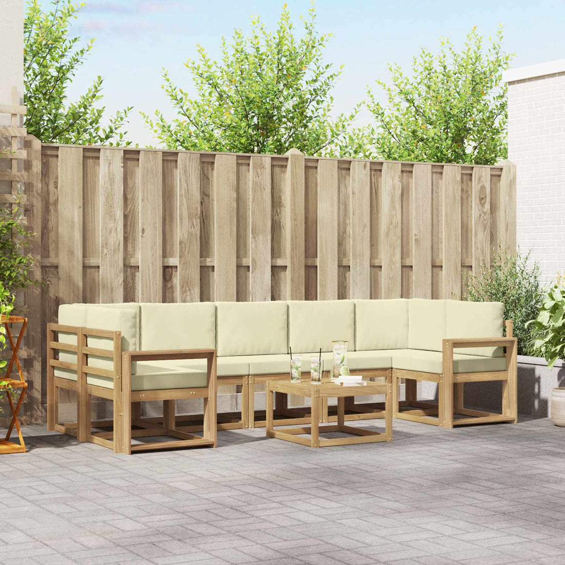 vidaXL Conjunto de sofás de exterior 6 uds.