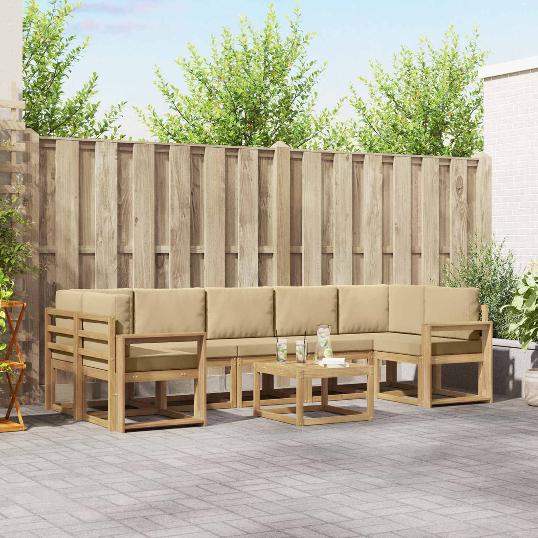vidaXL Conjunto de sofás de exterior 6 uds.