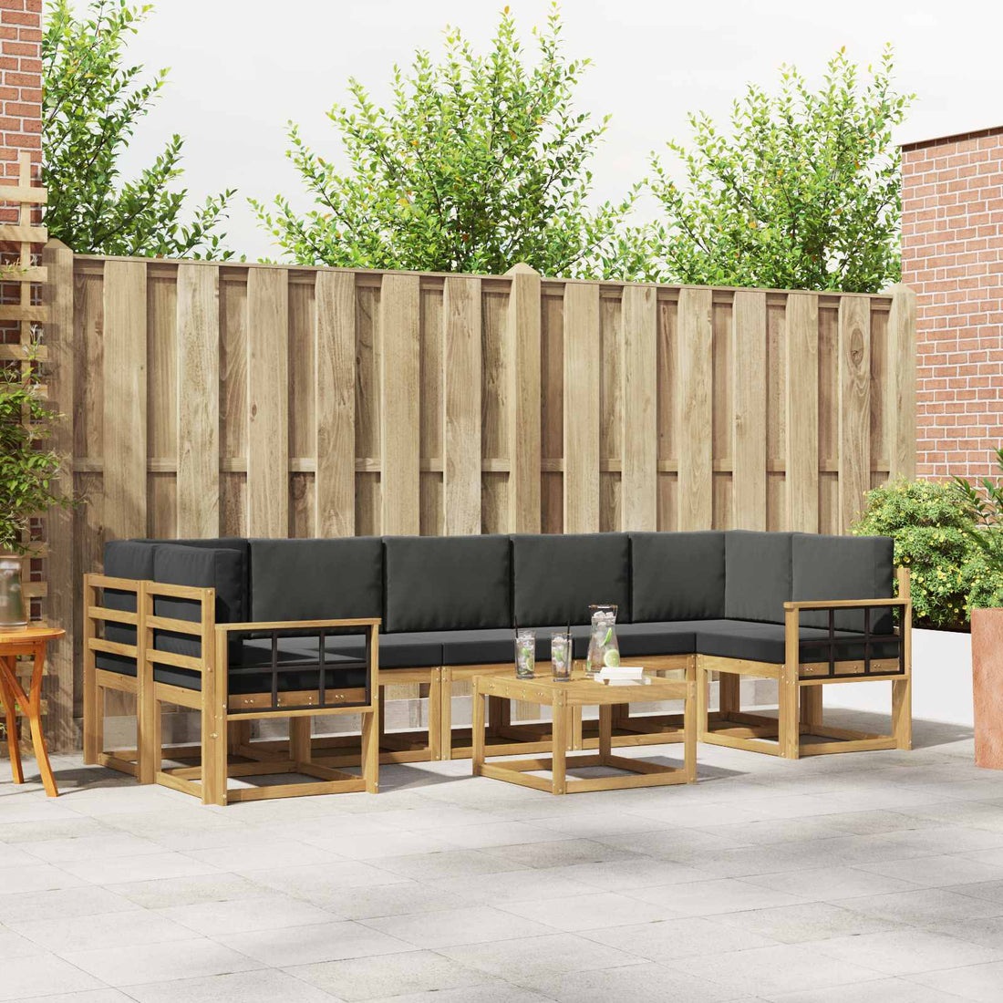 vidaXL Conjunto de sofás de exterior 6 uds.