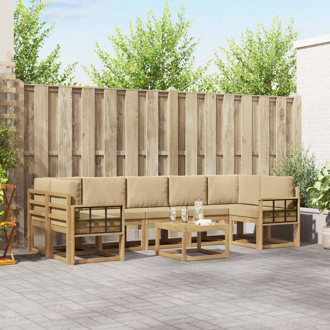 vidaXL Conjunto de sofás de exterior 6 uds.